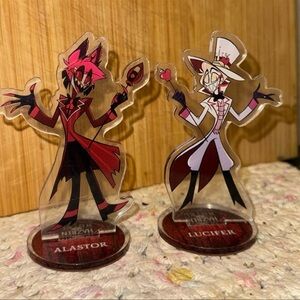 Bundle lot set Hazbin Hotel of 2 maid cafe anime acrylic figure standee